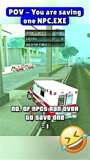 POV - This is how you save NPCs in GTA.EXE😎💀🔥🤣⚡️(Part 342) - #gtag #cj #funny #gtaindia #gtarp