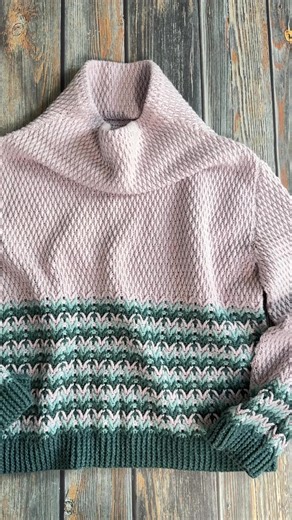 Aurora Sweater Crochet Pattern (find it at OutstandingCrochet.com - link in profile). I used 3 stitches and 3 colors in this design. The part was made with textured Alpine Stitch, tutorial for which can be found down my timeline. Yarn: @scheepjes Metropolis. #crochetsweaterpattern #crochet #outstandingcrochet