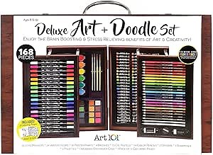 Art 101 Deluxe Art and Doodle Art Set, Assorted Colors, 168 Pieces (53168)
