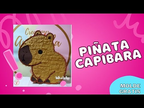 Capibara piñata video tutorial. Free mold 60 cm