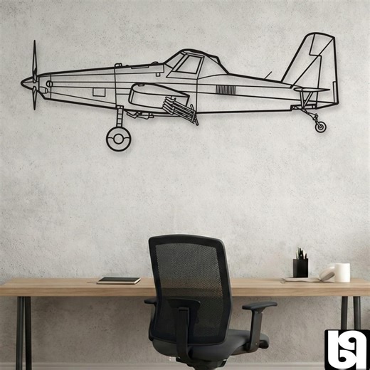 Air Tractor 502A Airplane Silhouette - Metal Wall Decor - Agricultural Aviation Art - Etsy