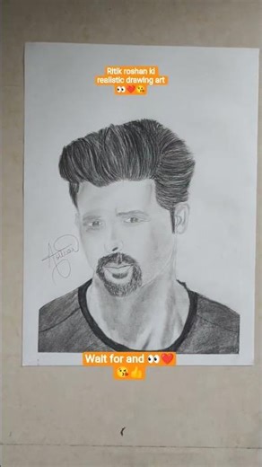 ritik roshan ki realistic drawing art 👀❤️😘👀😊#_shorts ##drawing ‪@Abhinavdrawingvideos-q7w‬