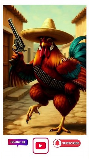 Rooster Cowboy Animation 🐔🔥 | Rooster With Gun Short