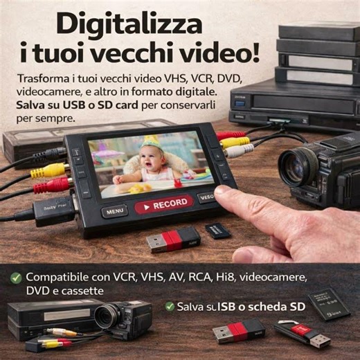 Easily convert old analog videos to digital format.