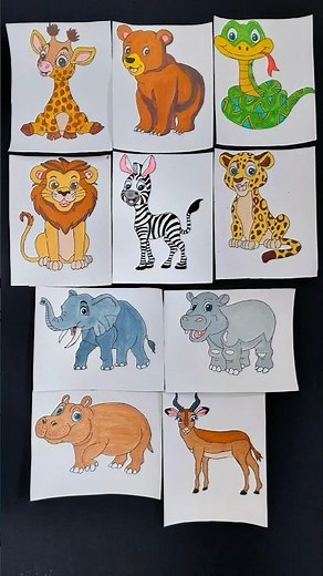 10 Wild Animals Turned Into Stunning Art🐘🦒#wildlifepainting#wildlifeart#animalart#creativepainting