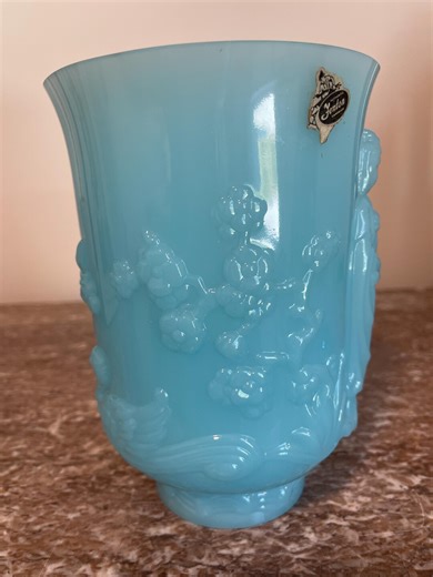 Vintage Fenton Empress Vase: Peking Blue Opalescent Art Glass - Etsy