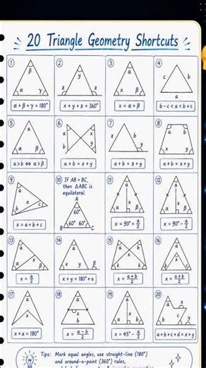 20 Geometry Shortcuts 2026 #learninghaacks #mathtricks