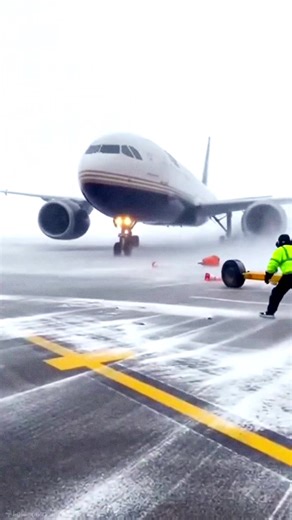 Snowstorm Causes Airplane to Skid Off Runway