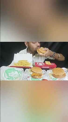 ASMR Eating Wendy’s Full Menu Mukbang 🍔 | Crispy Veg Burger,Corn & Cheese 🍔, BBQ 🍔,Fries & PizzaPuff