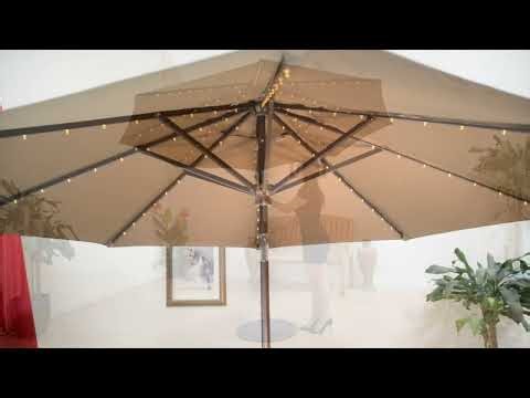 Galtech LED Light Auto Tilt Market Umbrella - Set-Up & Operation