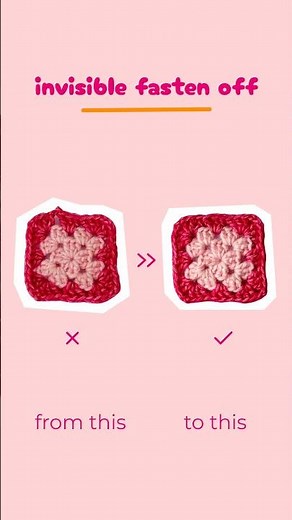 How To Invisible Fasten Off - Seamless Finish to your Crochet Project #crochettips #crochettutorial