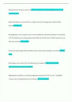 CCRN Neonatal Questions and Answers Rated A1876