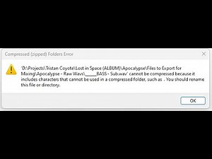 Compressed (Zipped) Folders Error - Characters Cannot Be Used