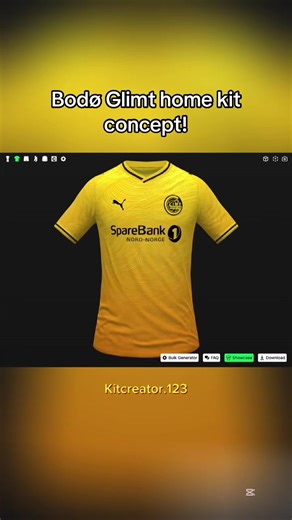 Bodø Glimt home kit concept! Hope you guys like the kit:) Part 83 of making a home kit for the teams that are asked for! Let me know what kits you guys want me to make next😉 #fyp #football #homekit #concept #BodøGlimt @Fotballklubben Bodø/Glimt @PUMA