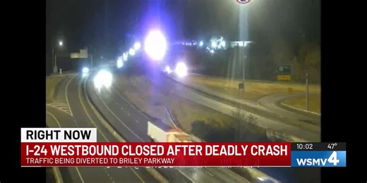 Deadly crash closes I-24 in Nashville, marking 3rd fatality on the interstate in less than 24 hours