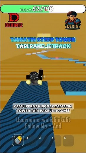 TAMATIN STEEP TOWER PAKE JETPACK DI ROBLOX!! 🚀 #roblox #shorts #robloxedit