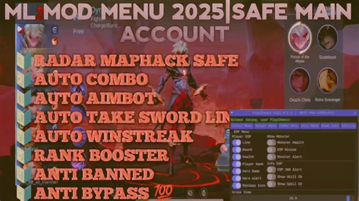 ML MOD MENU 2025|SAFE MAIN 💯