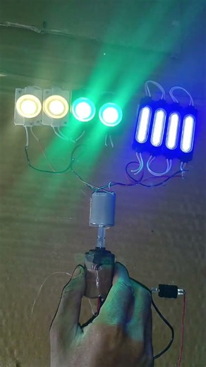 DC Motor Generator Powers 8 LED Lights 💡DIY Free Energy Experiment #shorts