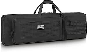 CVLIFE 42" Soft Rifle Case Rifle Bag Double Long Gun Bag Gun Case Rifle Backpack, with Backpack Straps and Lockable Zipper for Gun Storage and Transportation and Outdoor Hunting Shooting