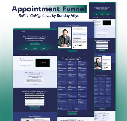 GoHighLevel Appointment Funnel | Figma Design, Copy & Automation