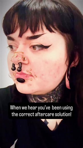That moment when your client tells you they’ve been using the correct aftercare solution… instant piercer relief 😮‍💨 It really does make all the difference. Using a professional piercing aftercare solution keeps piercings clean, calm and healing exactly how they should. Less irritation, fewer bumps, happier piercings all round. Give your piercings the good stuff from day one, they’ll thank you for it in the long run. #piercings #aftercare #piercingadvice #piercinginfo | Blue Banana