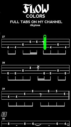 【BASS TAB】CODE GEASS OP | FLOW - COLORS #shorts #basstabs #flow