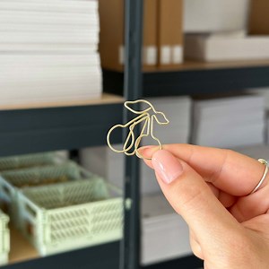 Golden Paper Clips Cherries | 5 Pieces | Metal Paper Clip | Binder Clips | Office Supplies | Stationery - Etsy
