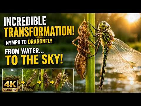 The Amazing Transformation of a Dragonfly 🪰 From Nymph to Flying Master | 4K Wildlife Documentary