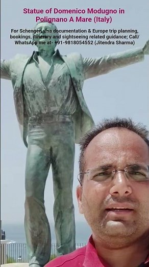 Statue of Domenico Modugno in Polignano A Mare (Italy)