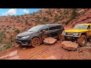 Rock Slide Traps Mini Van In The Back Country!