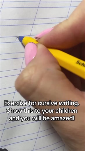 #Exercise for cursive writing. Show this to your children and you will be amazed! ✍️✨ #cursivewriting #handwritingpractice #calligraphypractice #kidslearning