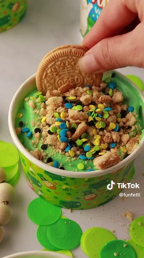 St. Paddy's Day Funfetti Fluffy Cups Recipe