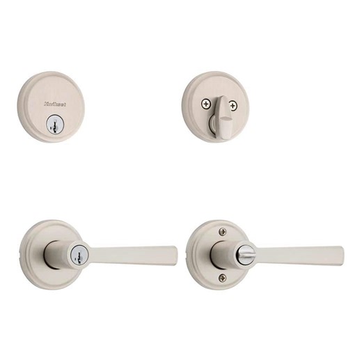 Reviews for Kwikset Trafford Keyed Entry Handle and Single Cylinder Deadbolt Combo Pack featuring SmartKey Security in Satin Nickel | Pg 2 - The Home Depot