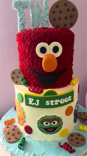 Sesame street & elmo themed cake! #cake #fyp #elmo #smallbusiness #sesamestreet