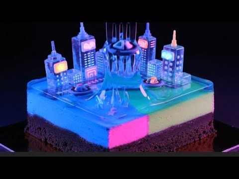 ASMR | Eating Cute Miniature World Cake with Relaxing Sound 