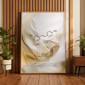 Resveratrol Molecular Structure Poster | Minimal Wine Chemistry Wall Art - Etsy Canada