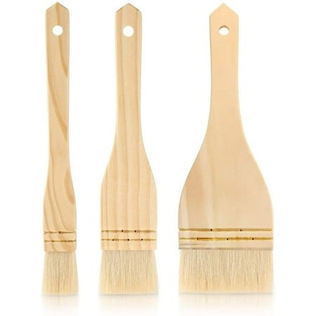 3 Pieces Flat Hake Brushes Hake Paint Brush Artist Painting Brushes Set Sheep Hair Bristles Wash Brush for Watercolor, Wash, Ceramic and Pottery Painting - Walmart.ca