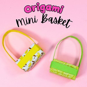 Hey Crafties !! I tried making mini paper baskets / origami paper baskets and they turned out to be super cute. In this tutorial you'll find detailed and step by step paper folding instructions along with measurements used for making these adorable mini paper baskets with a cool open and shut mechanism. Do try it out...happy crafting !! #origami #mini #basket #paperbasket #easter #craft #diy #papercraft #thelittlecrafties | The Little Crafties