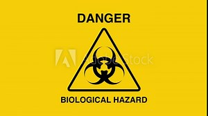 Danger Biohazard Symbol Sign Animation on White Background and Green Screen Stock Video
