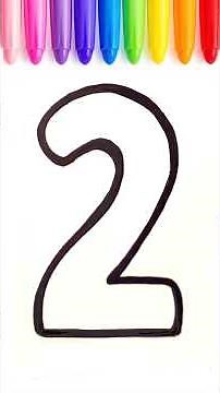 Learn Numbers with Drawing, Coloring & Counting | Number 2 for Kids 🍦🍦 #Shorts