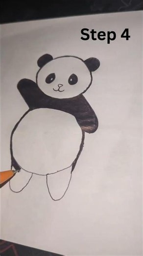 Follow these steps to draw a cute panda #shorts