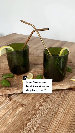 Ça fonctionne avec toutes sortes de bouteilles en verre 🍋🍸 #upcycling #surcyclage #verre #diy #diyverre #bouteilleenverre #diydeco #pourtoi #deco