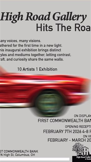 High Road Gallery & Studios on Instagram: "We are excited to announce that our group of resident artists was asked to exhibit at First Commonweath Bank, 647 N High St, in the Short North! This is the first time High Road as a group has been asked to show outside our own space, and we hope it invites a whole new group of folks to come check out our gallery. The reception is Feb 7 from 4-8p so we’d love to see folks pop by the bank before or after coming to the reception for “Out There | In Here” 