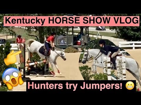 HUNTERS TRY JUMPERS?! // HORSE SHOW VLOG!!