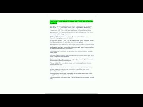 California DMV Permit Practice Test with 100 Verified Solutions6