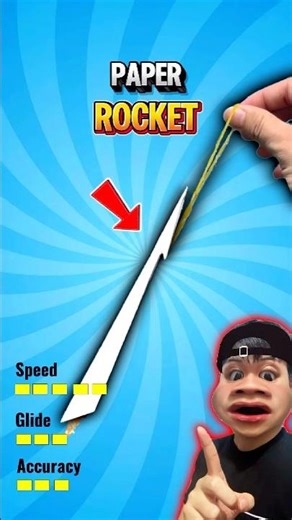 How to Make a Super Fast Paper Rocket 🚀 with Rubber Brand Launcher #shorts