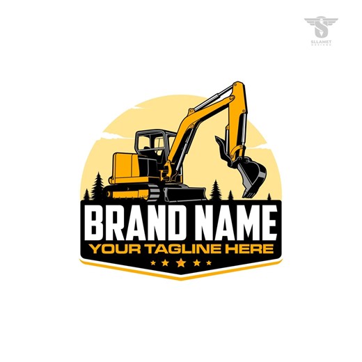 Mini Excavator Logo: Compact Digging Construction Vector Designs (SVG, EPS, PNG) - Etsy