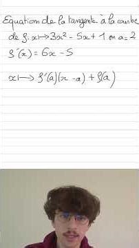 Équation de la tangente à la courbe 🧮