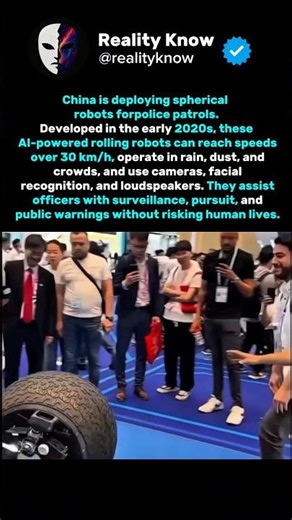 These Rolling Robots Are Assisting Police in China #science #trending #history #shorts