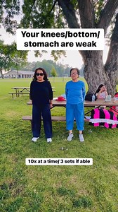 Modified Squats for stronger knees/ bottom and stomach. Great for individuals with diabetes and seniors 70 #reels #physicaltherapy #motivation #senior #everyone #exercise #share | Doc H.